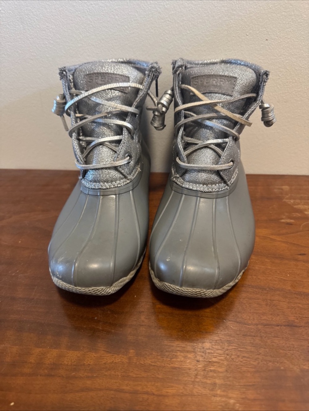 Sperry Silver Gray Women's Winter Rain Boots